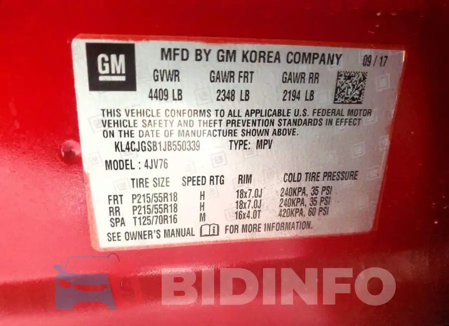 KL4CJGSB1JB550339 Photo# 12