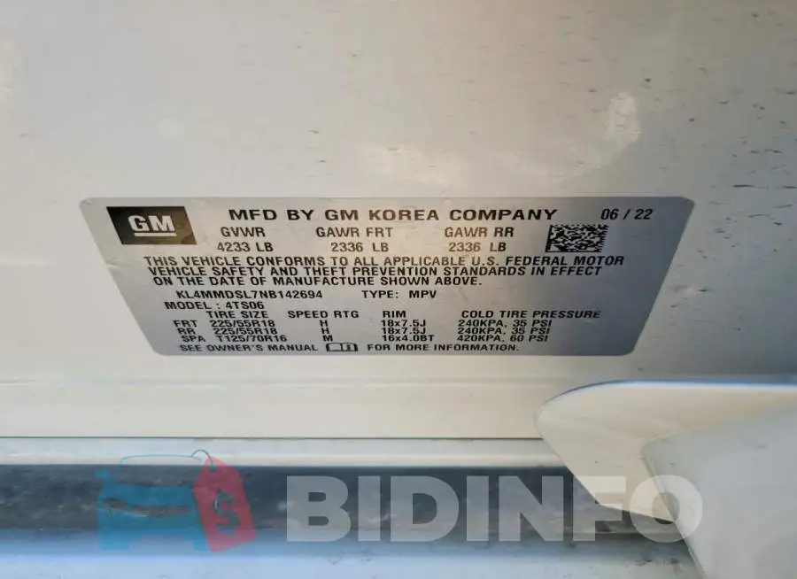 KL4MMDSL7NB142694 Photo# 13