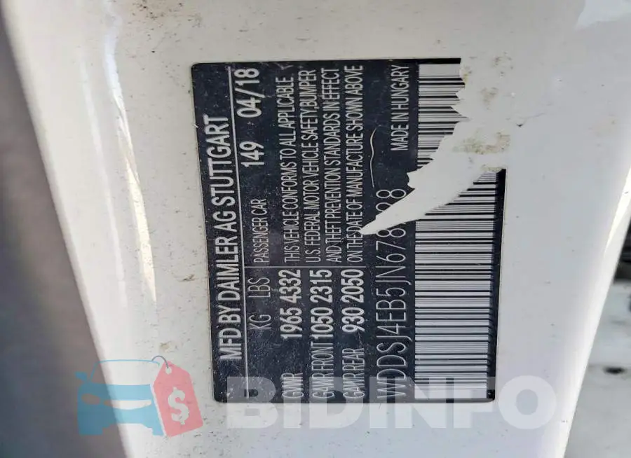 WDDSJ4EB5JN678728 Photo# 12