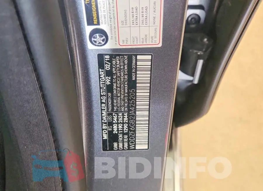 WDDZF6GB2JA425205 Photo# 12