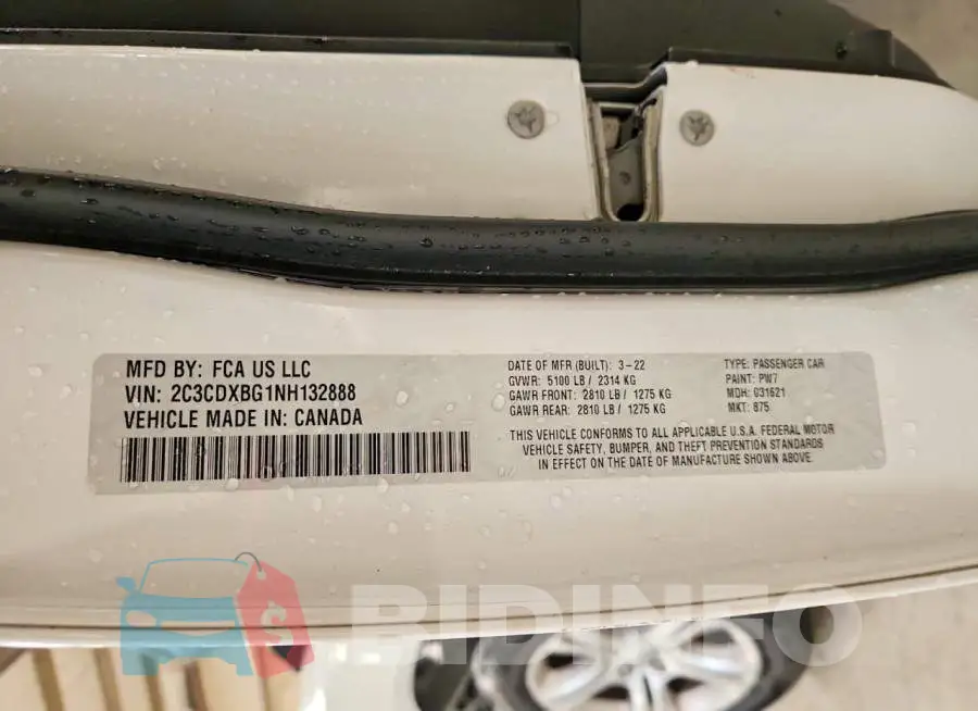 2C3CDXBG1NH132888 Photo# 13