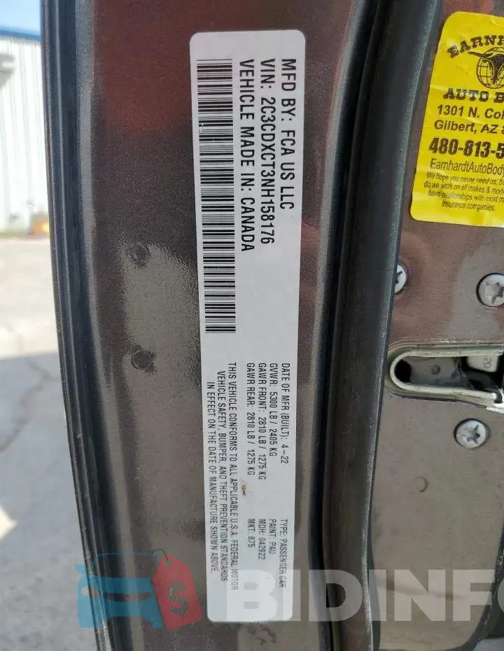 2C3CDXCT3NH158176 Photo# 13