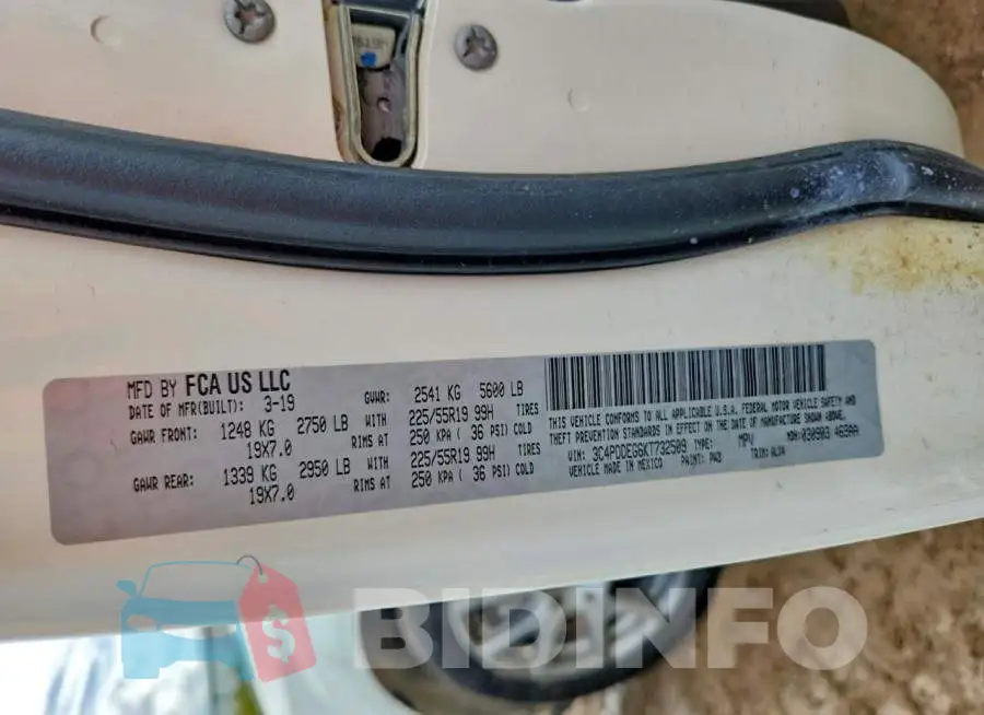 3C4PDDEG6KT732509 Photo# 13
