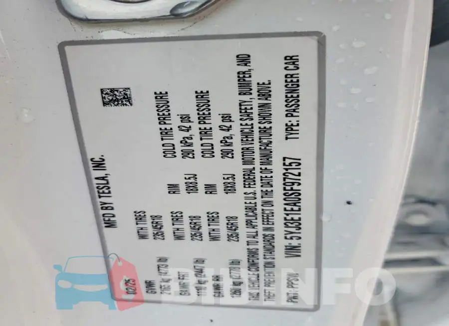 5YJ3E1EA0SF972157 Photo# 12