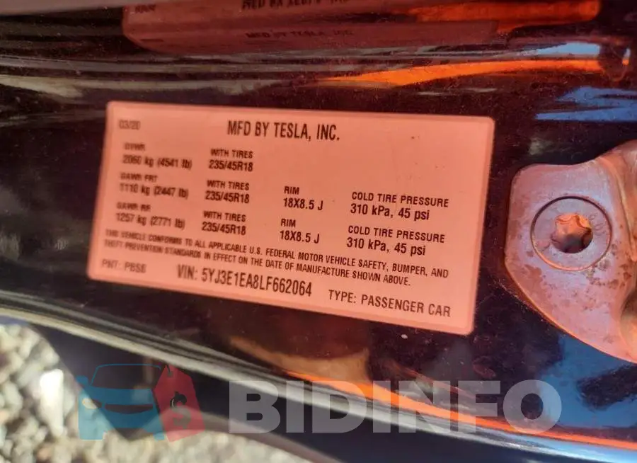 5YJ3E1EA8LF662064 Photo# 13