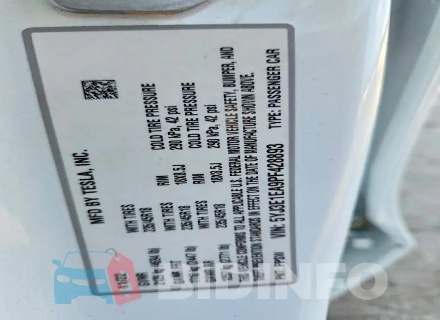 5YJ3E1EA9PF428893 Photo# 13