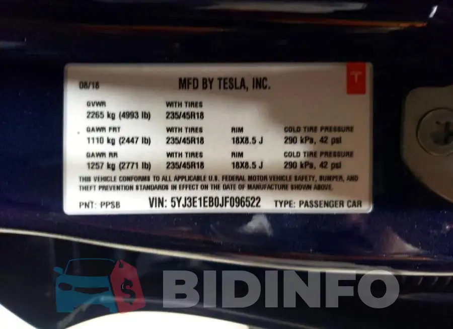5YJ3E1EB0JF096522 Photo# 13