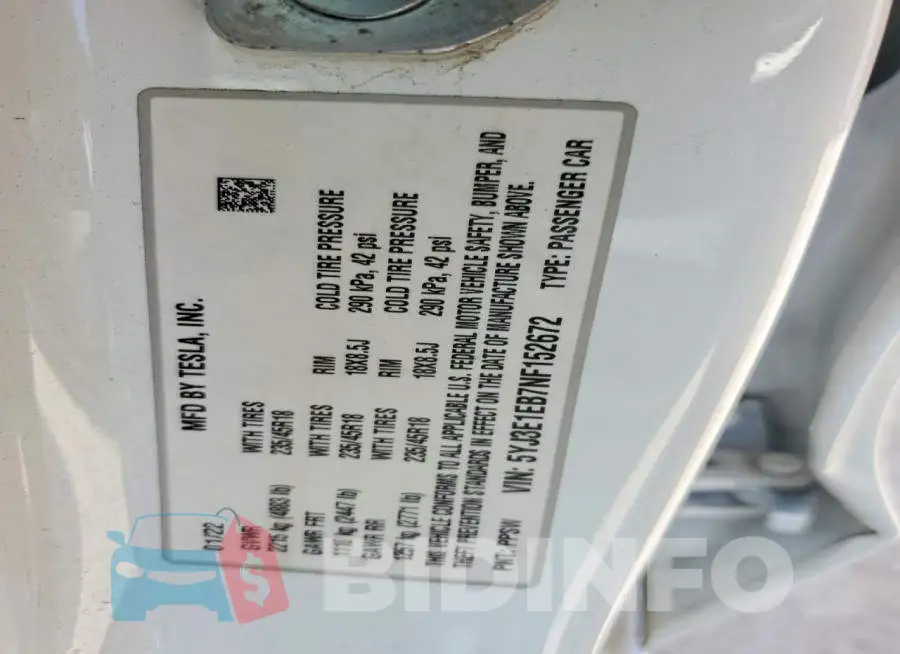 5YJ3E1EB7NF152672 Photo# 12