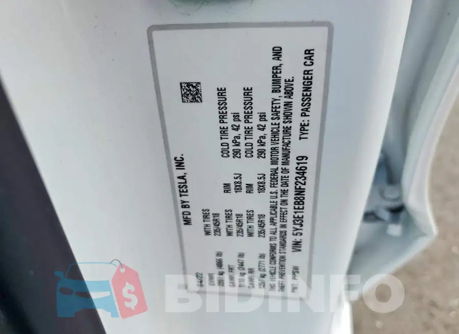 5YJ3E1EB8NF234619 Photo# 12