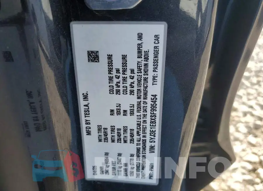 5YJ3E1EBXSF995454 Photo# 13