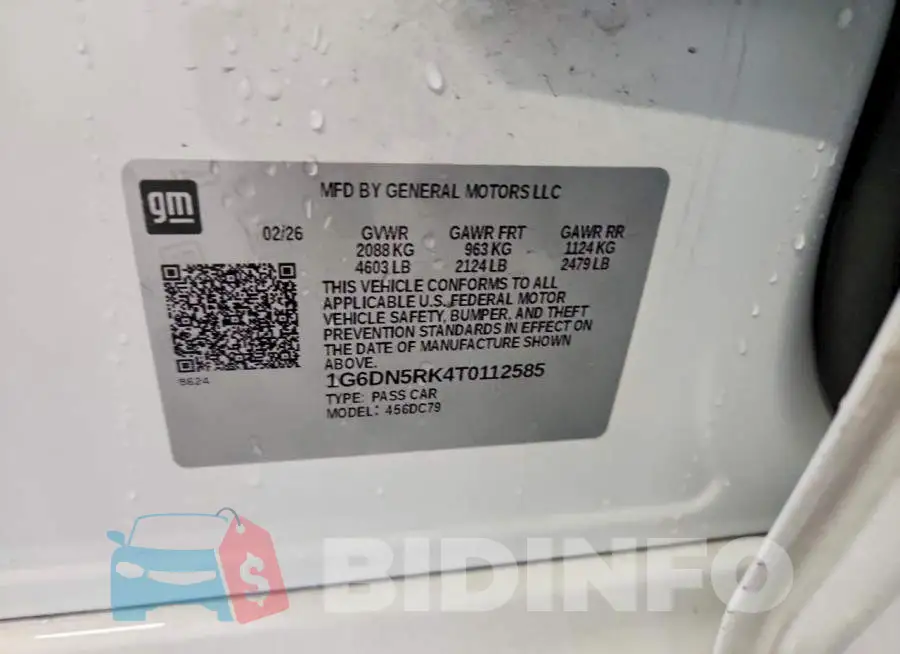 1G6DN5RK4T0112585 Photo# 12