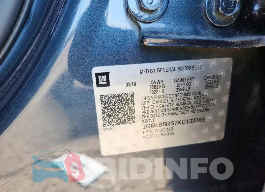 1G6KB5RS7KU133065 Photo# 12