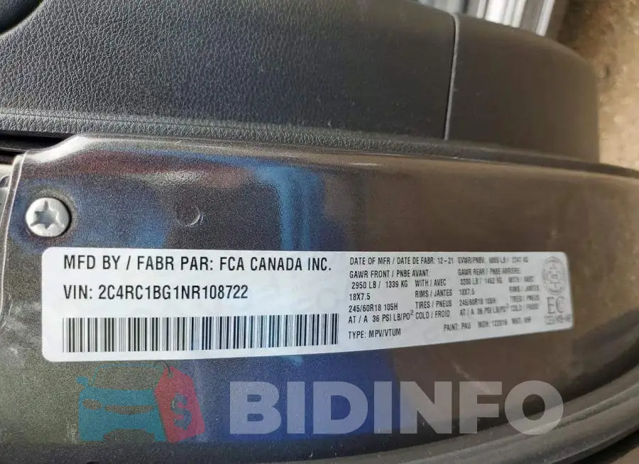 2C4RC1BG1NR108722 Photo# 14