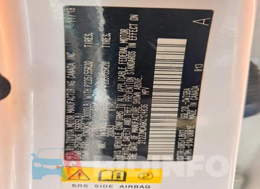 2T2ZZMCA6KC124836 Photo# 13