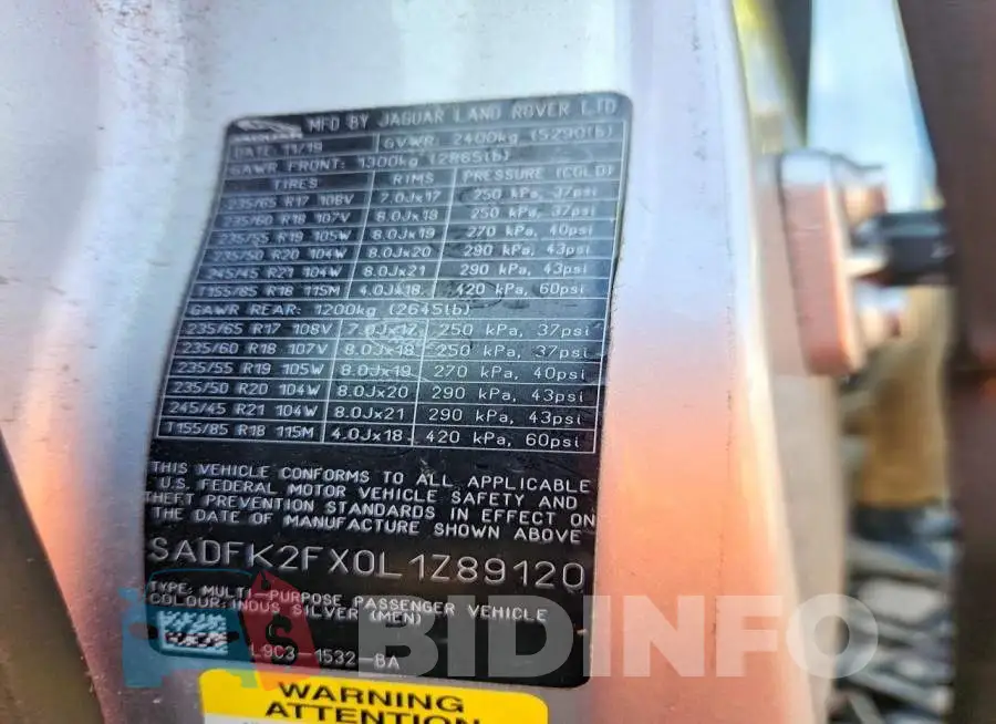 SADFK2FX0L1Z89120 Photo# 12