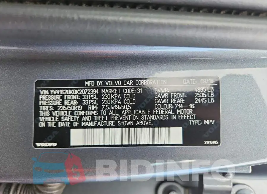 YV4162UK0K2072394 Photo# 14