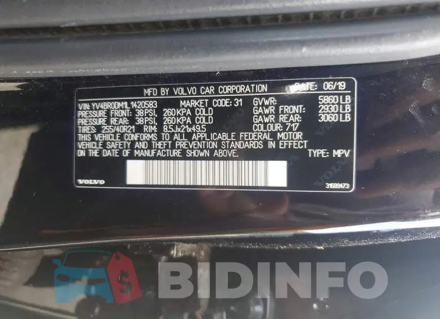 YV4BR0DM1L1420583 Photo# 14