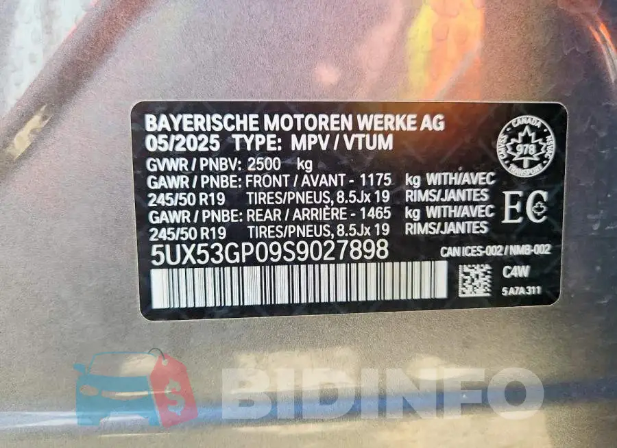 5UX53GP09S9027898 Photo# 13