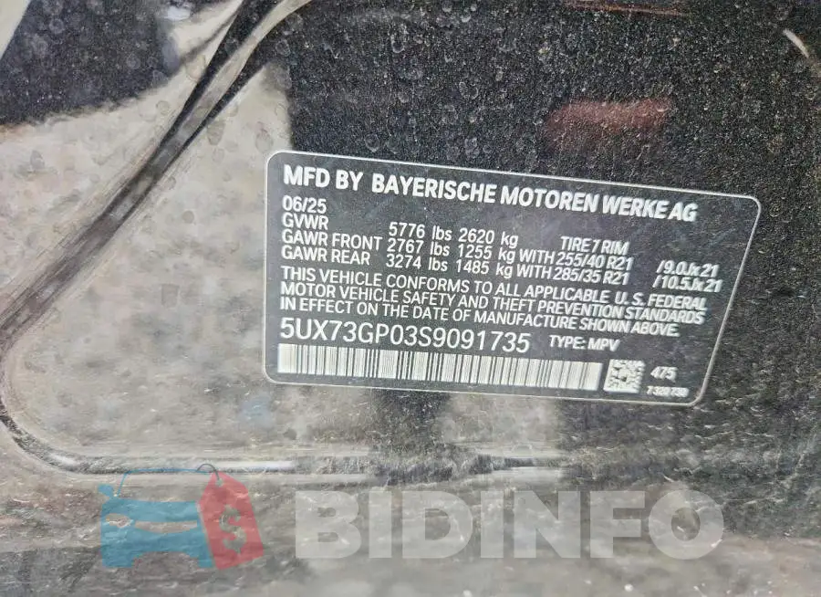 5UX73GP03S9091735 Photo# 13