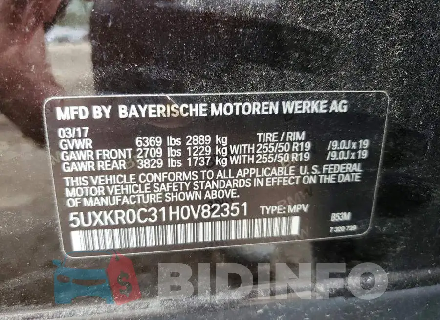 5UXKR0C31H0V82351 Photo# 13