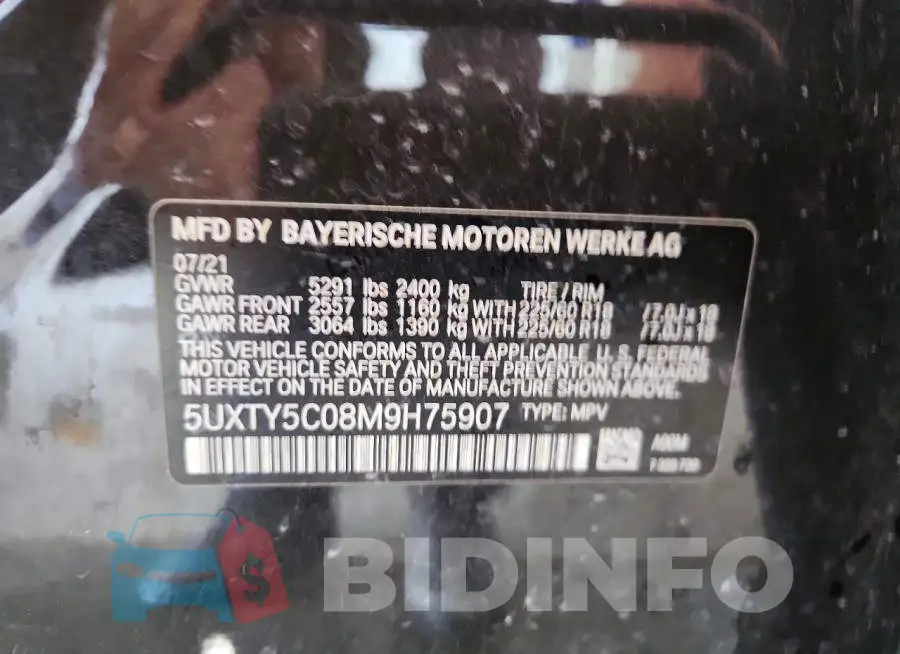 5UXTY5C08M9H75907 Photo# 12