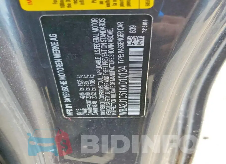 WBA2J1C51KVD10134 Photo# 12