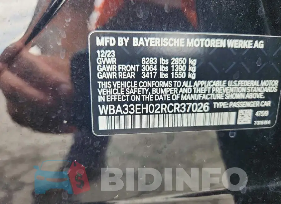 WBA33EH02RCR37026 Photo# 12