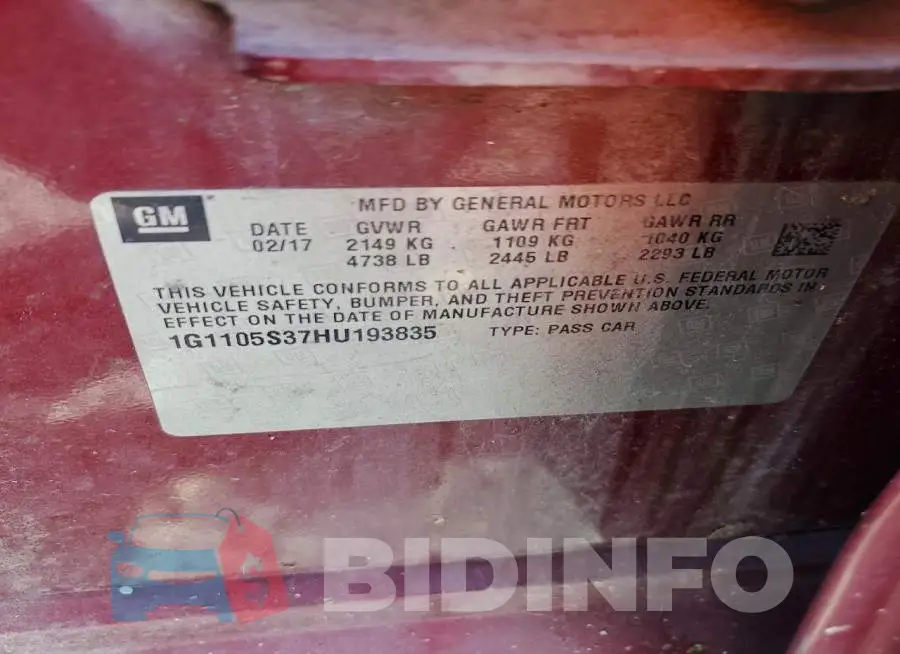 1G1105S37HU193835 Photo# 12