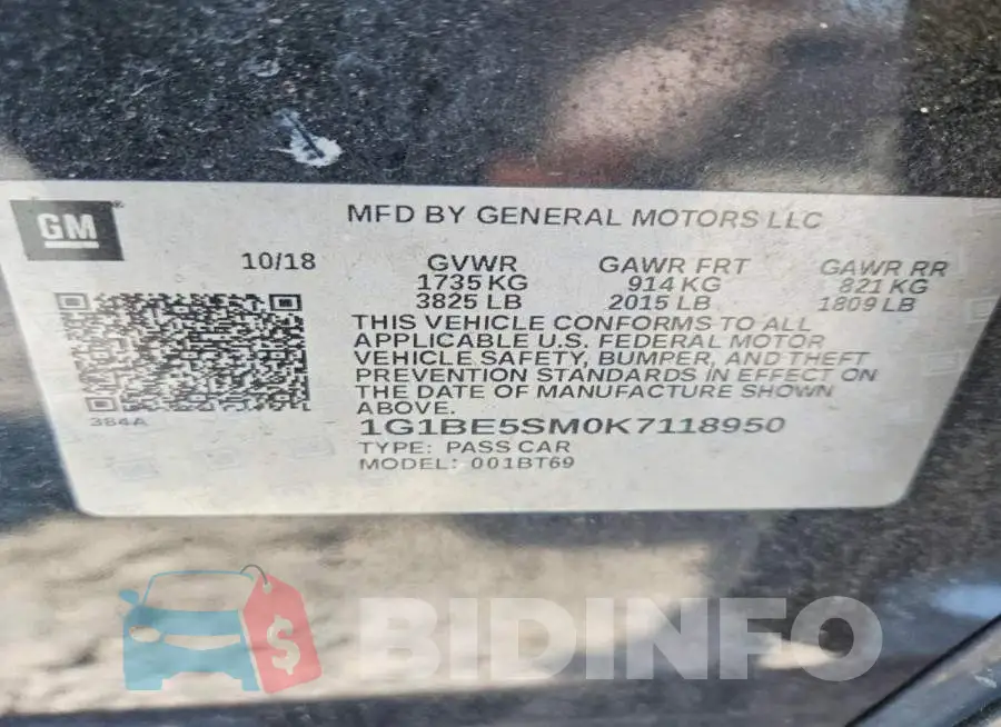 1G1BE5SM0K7118950 Photo# 12