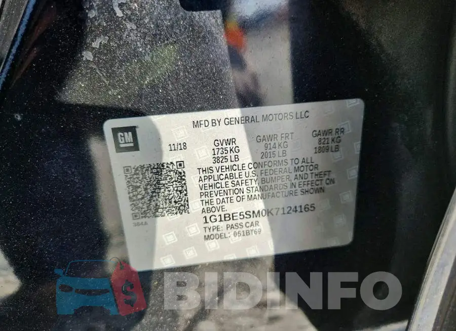 1G1BE5SM0K7124162 Photo# 12