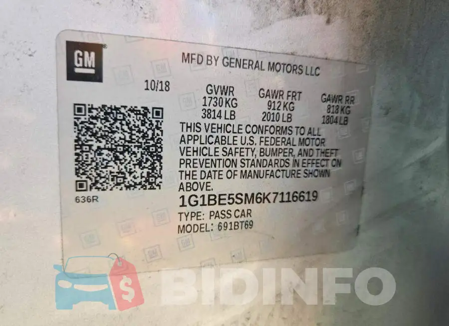 1G1BE5SM6K7116619 Photo# 12