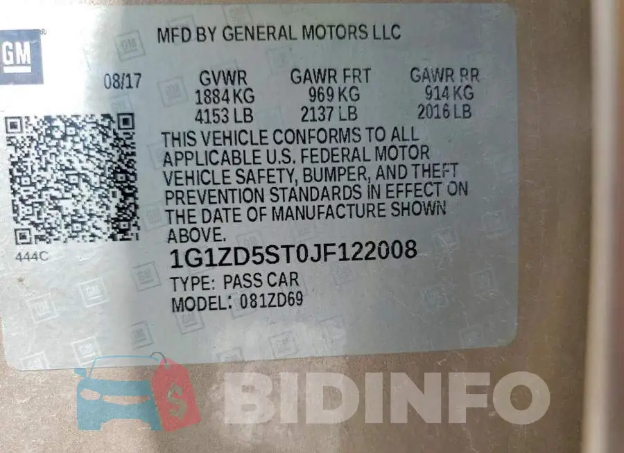 1G1ZD5ST0JF122008 Photo# 12