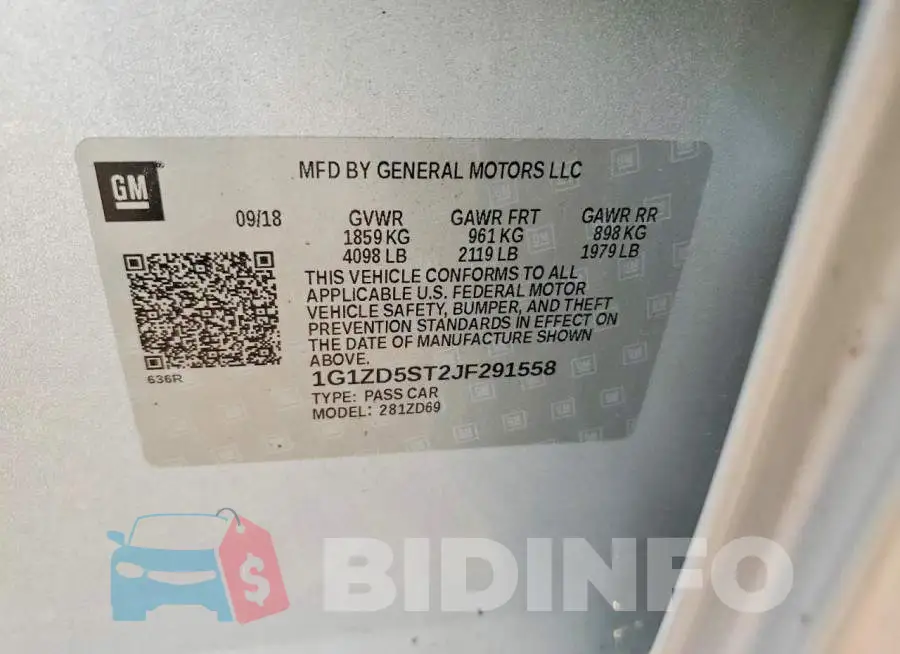 1G1ZD5ST2JF291558 Photo# 12