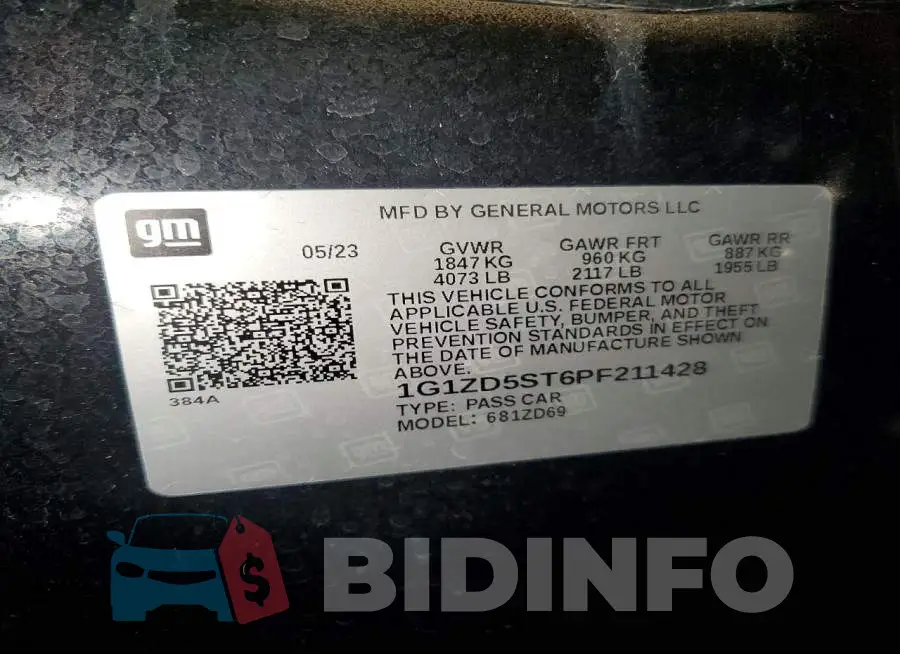 1G1ZD5ST6PF211428 Photo# 12
