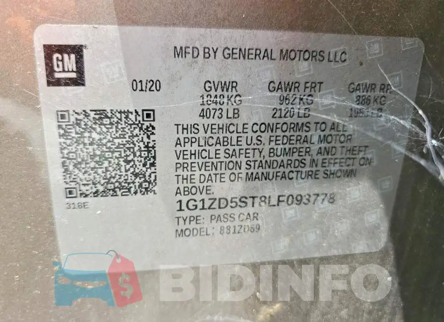 1G1ZD5ST8LF093778 Photo# 12