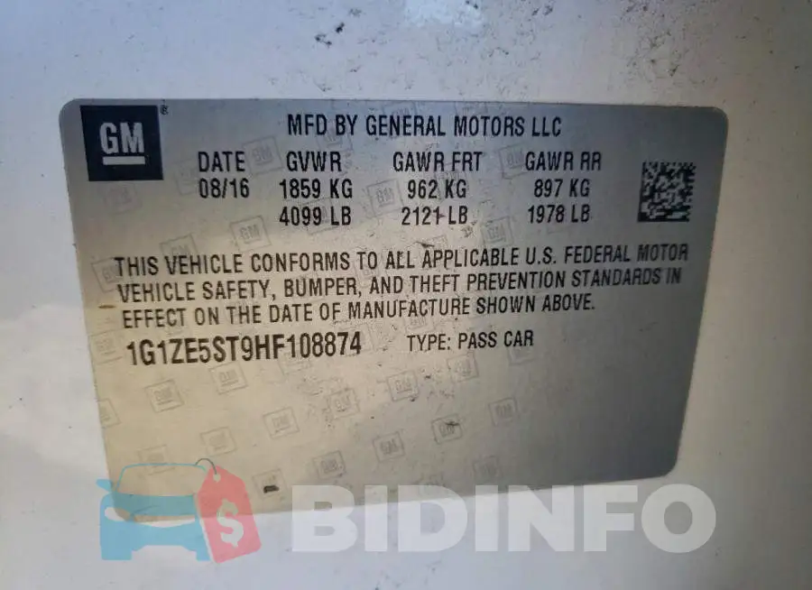 1G1ZE5ST9HF108874 Photo# 14