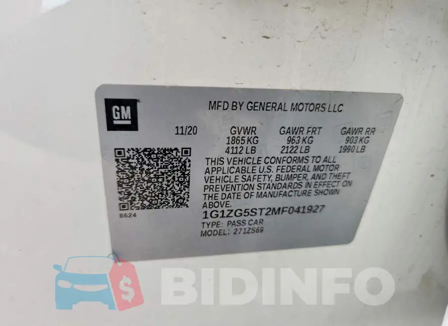 1G1ZG5ST2MF041927 Photo# 12