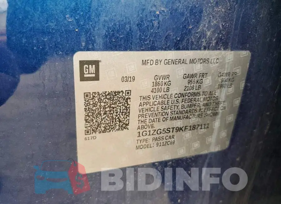 1G1ZG5ST9KF187111 Photo# 12