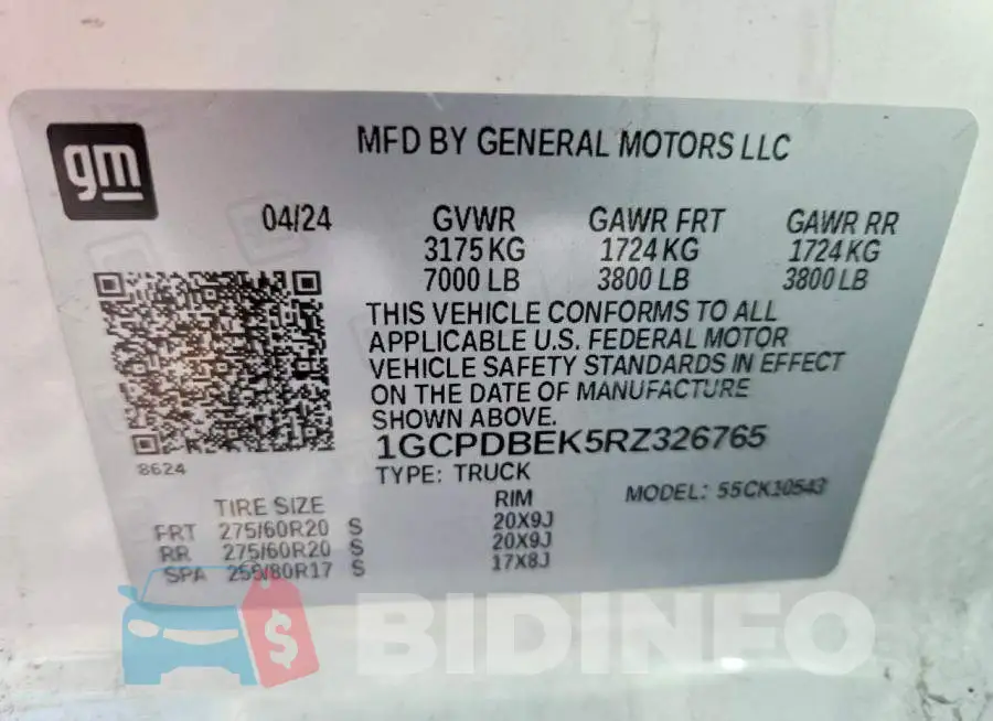 1GCPDBEK5RZ326765 Photo# 12