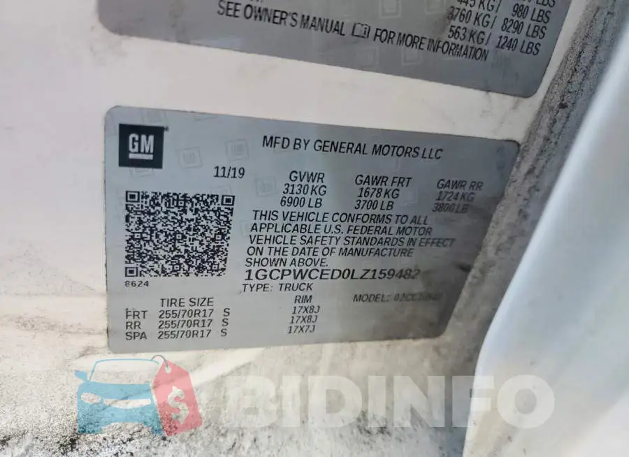 1GCPWCED0LZ159482 Photo# 12