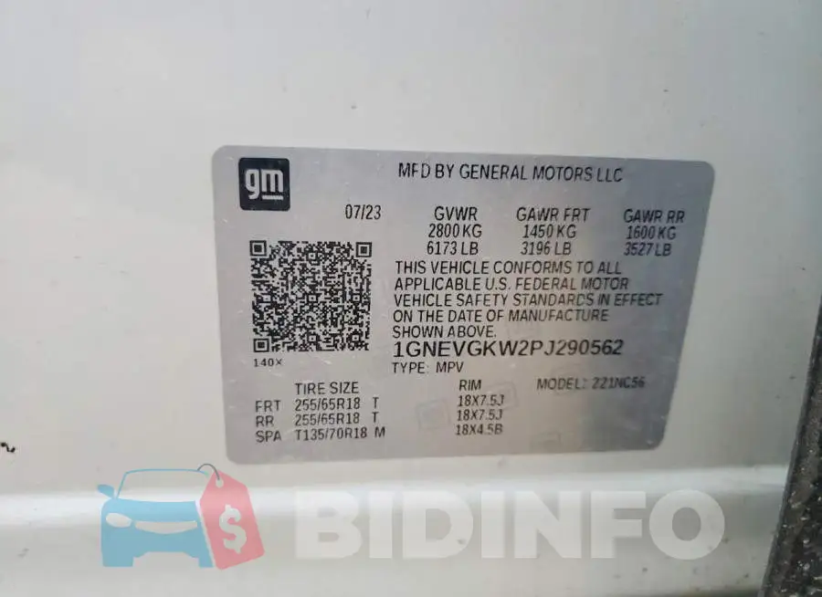 1GNEVGKW2PJ290562 Photo# 14