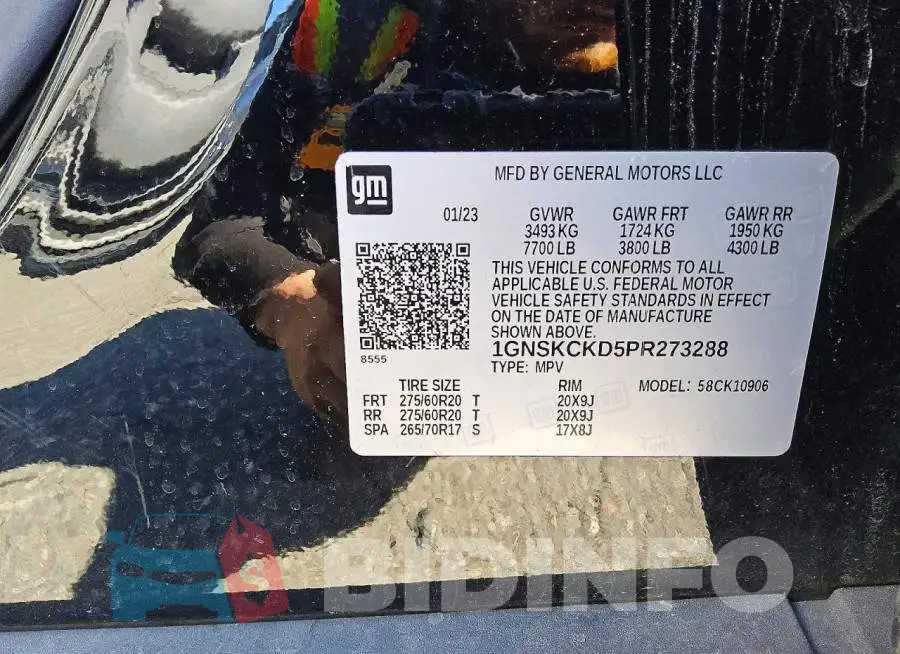 1GNSKCKD5PR273288 Photo# 14