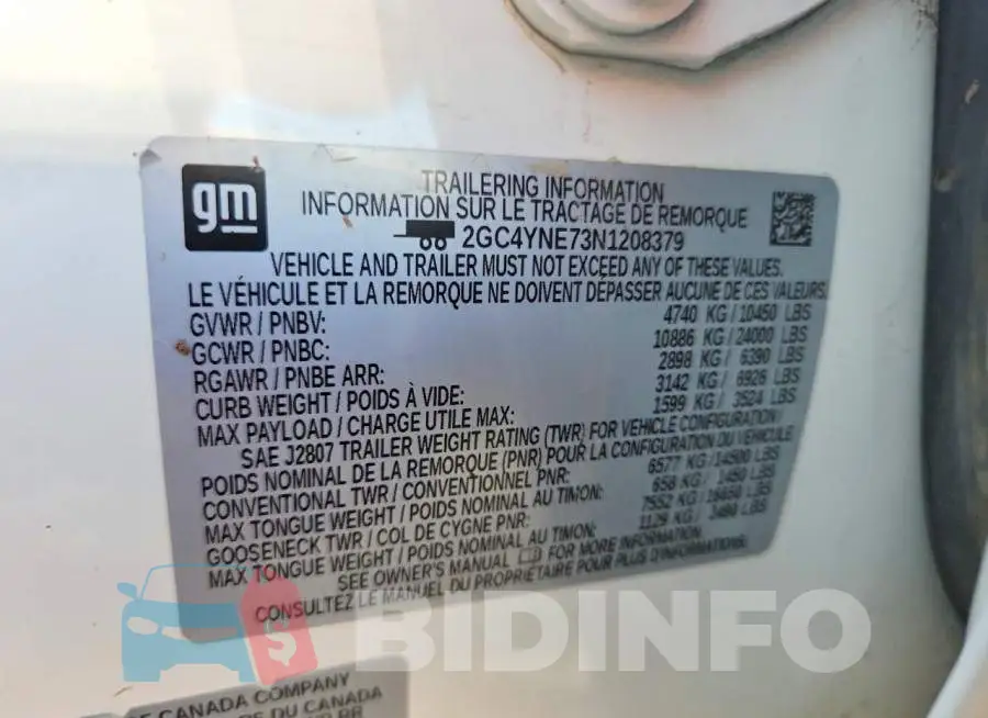 2GC4YNE73N1208379 Photo# 12