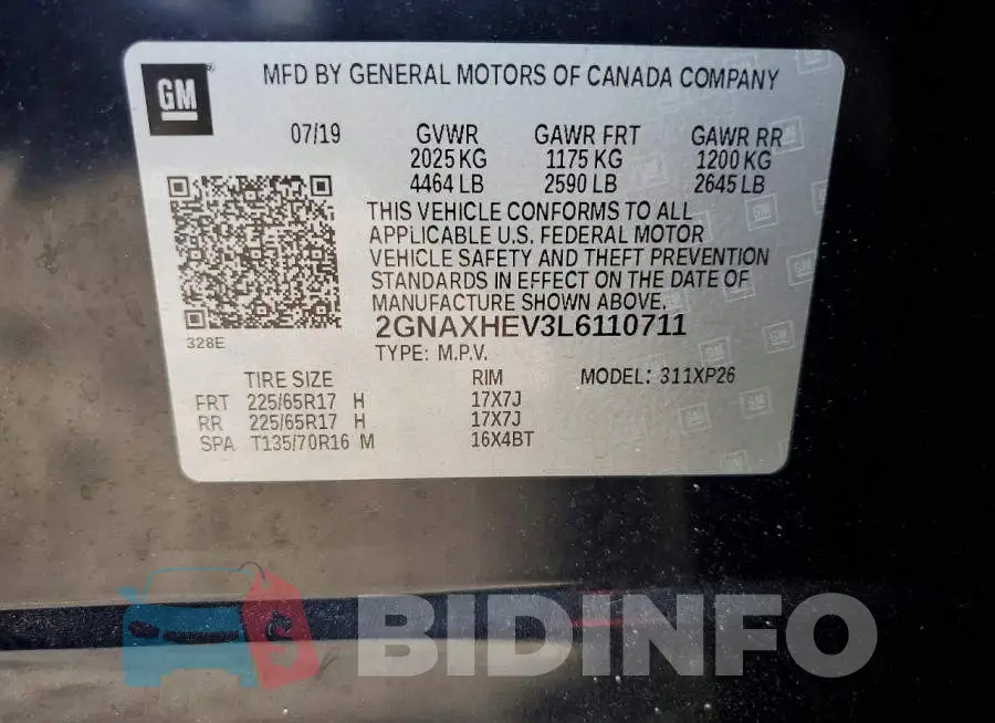 2GNAXHEV3L6110711 Photo# 13