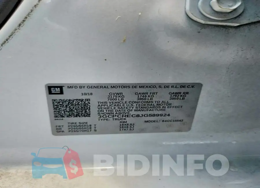 3GCPCREC8JG589924 Photo# 12