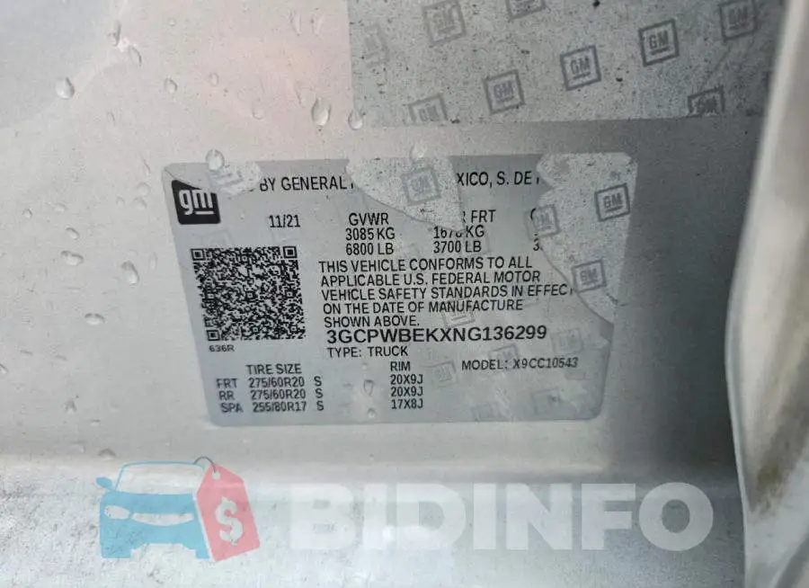 3GCPWBEKXNG136299 Photo# 13