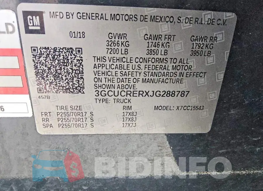 3GCUCRERXJG288787 Photo# 13