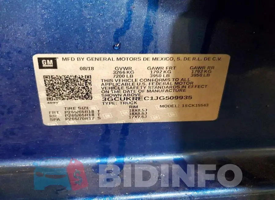 3GCUKREC1JG509935 Photo# 12