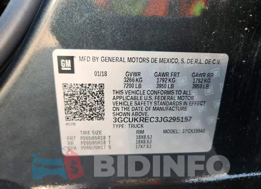 3GCUKREC3JG295157 Photo# 12