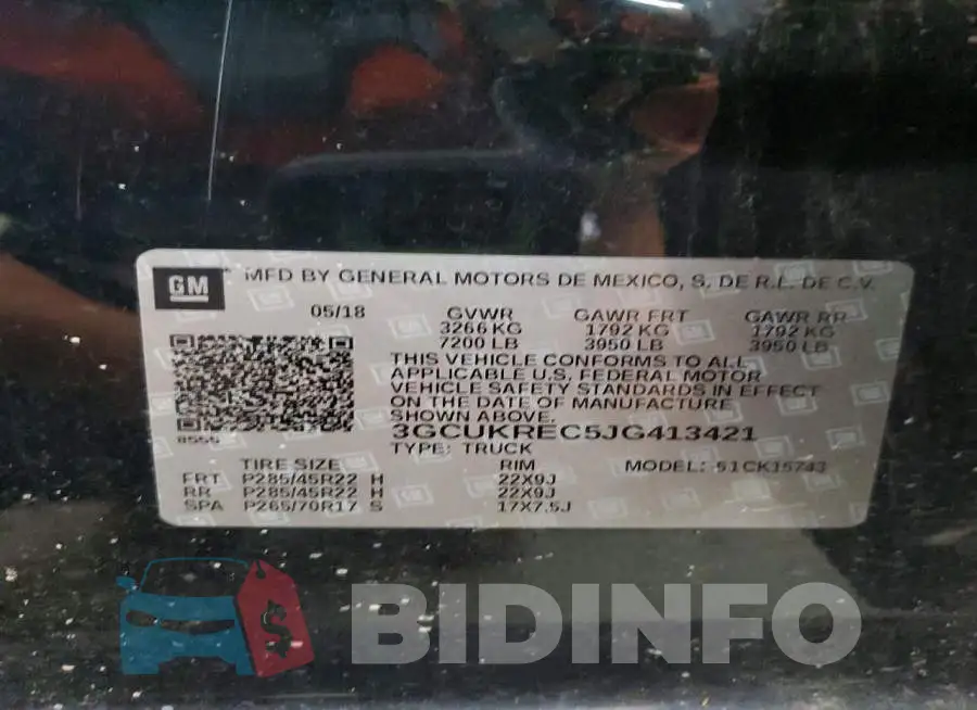 3GCUKREC5JG413421 Photo# 13